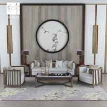 New Chinese Sofa Tea Table Combo Modern Zen Living-room Hotel Villa-like Boutique sofa Customized