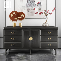 Living room cupboard leaning against wall Dining Side Cabinet Wine Cabinet Integrated New Chinese Kitchen Lockers Modern Chinese Solid Wood Disposal Cabinet