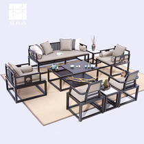 New Chinese solid wood sofa reception room to negotiate sofa modern simple office furniture combination customization