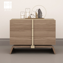 New Chinese Kitchen Locker with door Modern Chinese Restaurant Dining Side Cabinet Solid Wood Lockers minimalist light and luxurious cabinets