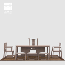 New Chinese Zen tea table and chair combination folk tea table tea chair corner stool tea cabinet tea room tea house solid wood furniture