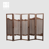 New Chinese Solid Wood Screen New Ming Folding Screen Zen Living Room Partition Club Hotel Villa Zen Screen