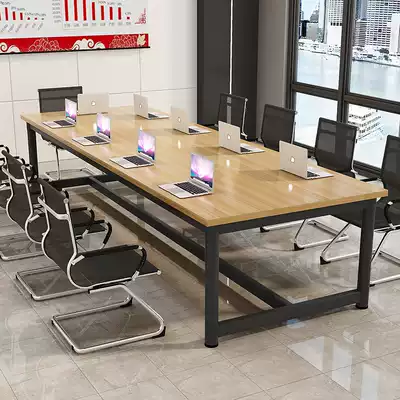Conference table long bar Workbench simple modern staff steel and wood detachable desk long bar negotiation table long table