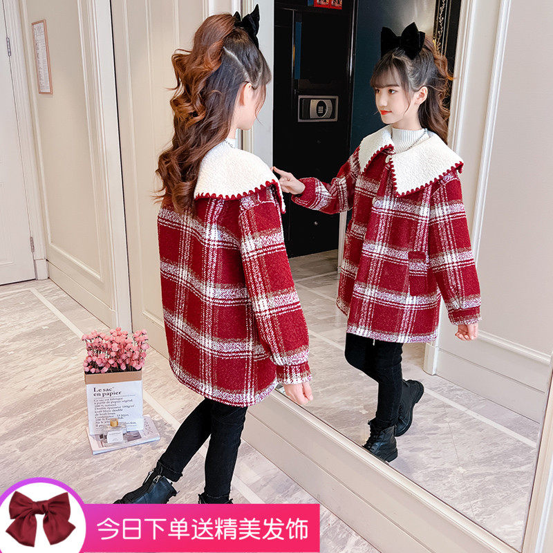 Girl's fur coat 2021 new CUHK Scout Korean version of the Korean version plus velvet thickened Children's autumn and winter clothing for children