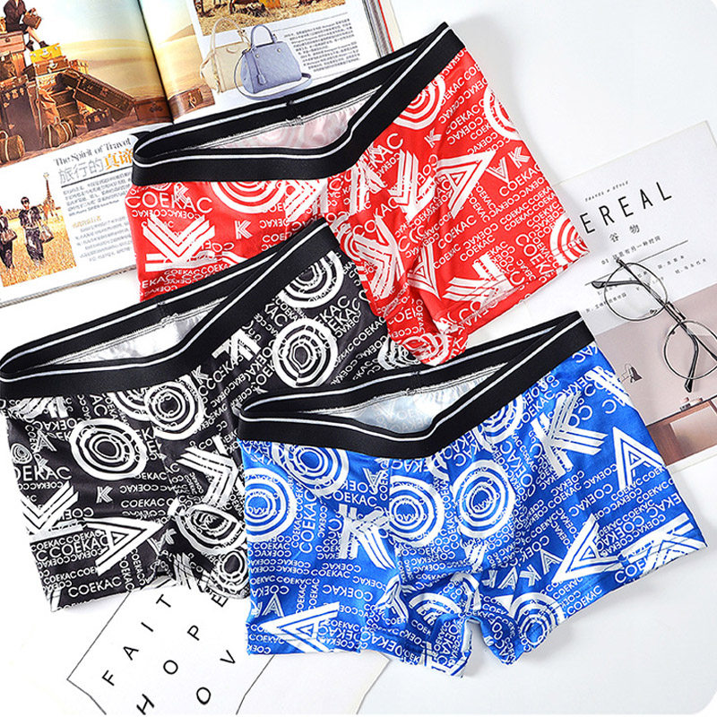 Men's underwear male pure cotton flat pants antibacterial breathable trend personality boy sexy sports quad shorts thin