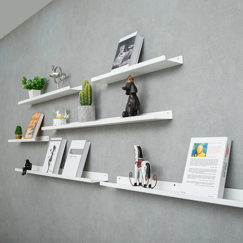 Iron Wall-Mounted Shelf for Magazine Storage, Bookshelf for Bedroom and Living Room, Wall-Mounted Shelf for Displaying Figurines and Awards