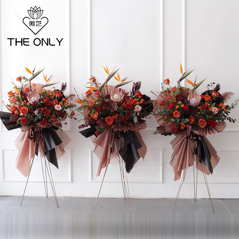 Wei Art Iron Art Opening Flower Basket Metal Flowers Triangle Bracket Tripod Flower Shelf Support s Golden Shelf