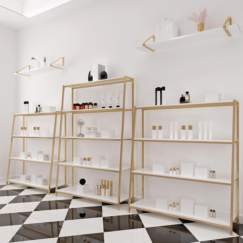 Cosmetics Show Shelf Beauty Salon Products Display Cabinet Color Makeup Skincare Store Goods Shelf Display Rack Bag Rack