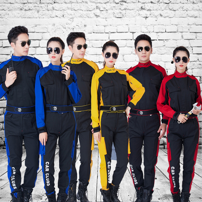 Mùa xuân và mùa đông dài tay tự động sửa chữa quần áo phù hợp với quần áo nam đẹp 4s cửa hàng rửa xe bảo trì lao động bảo hiểm máy sửa chữa dụng cụ dày đồ nam đẹp