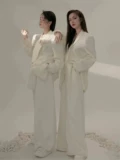 2022 Тема для фотостудии Универсальная модная богиня Фотосессия для старших сестер Bestie Image Фотосессия Свободный длинный белый костюм