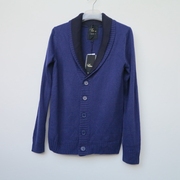 EtamHomme giải phóng mặt bằng đang thương hiệu S M L mùa thu / mùa đông tối len màu xanh pha trộn nam áo len cardigan F2049
