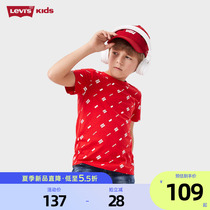 Levis Levis childrens clothing spring summer new summer boy knit T-shirt 92621TS937