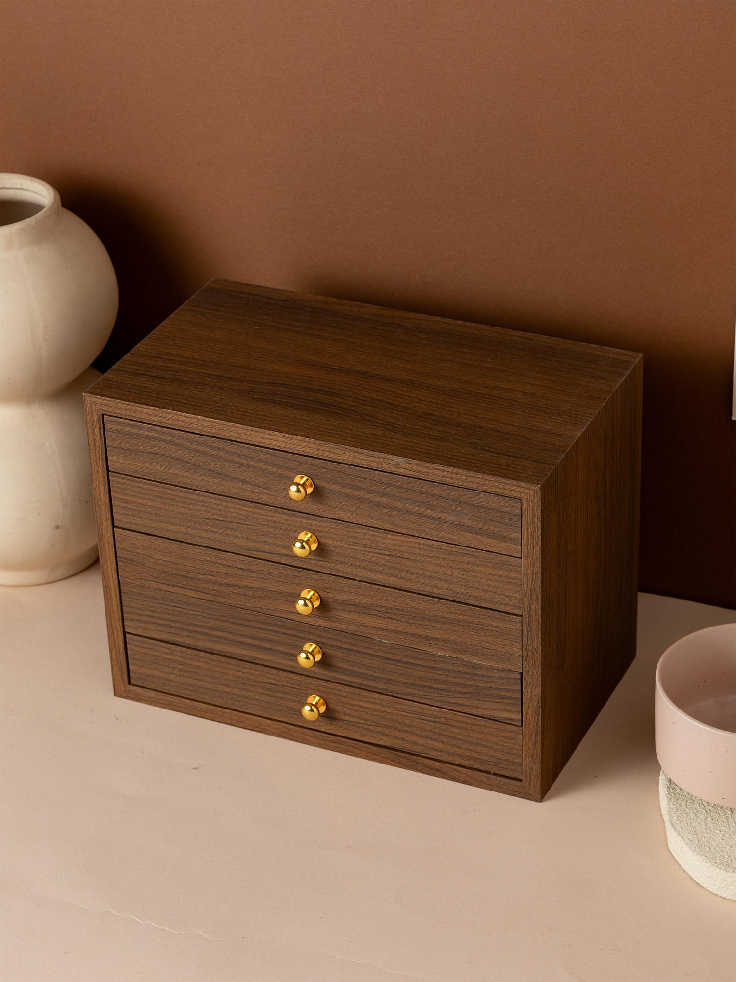 Шкатулка для украшений из орехового дерева в китайском стиле ретро премиум класса для колец серег цепочек