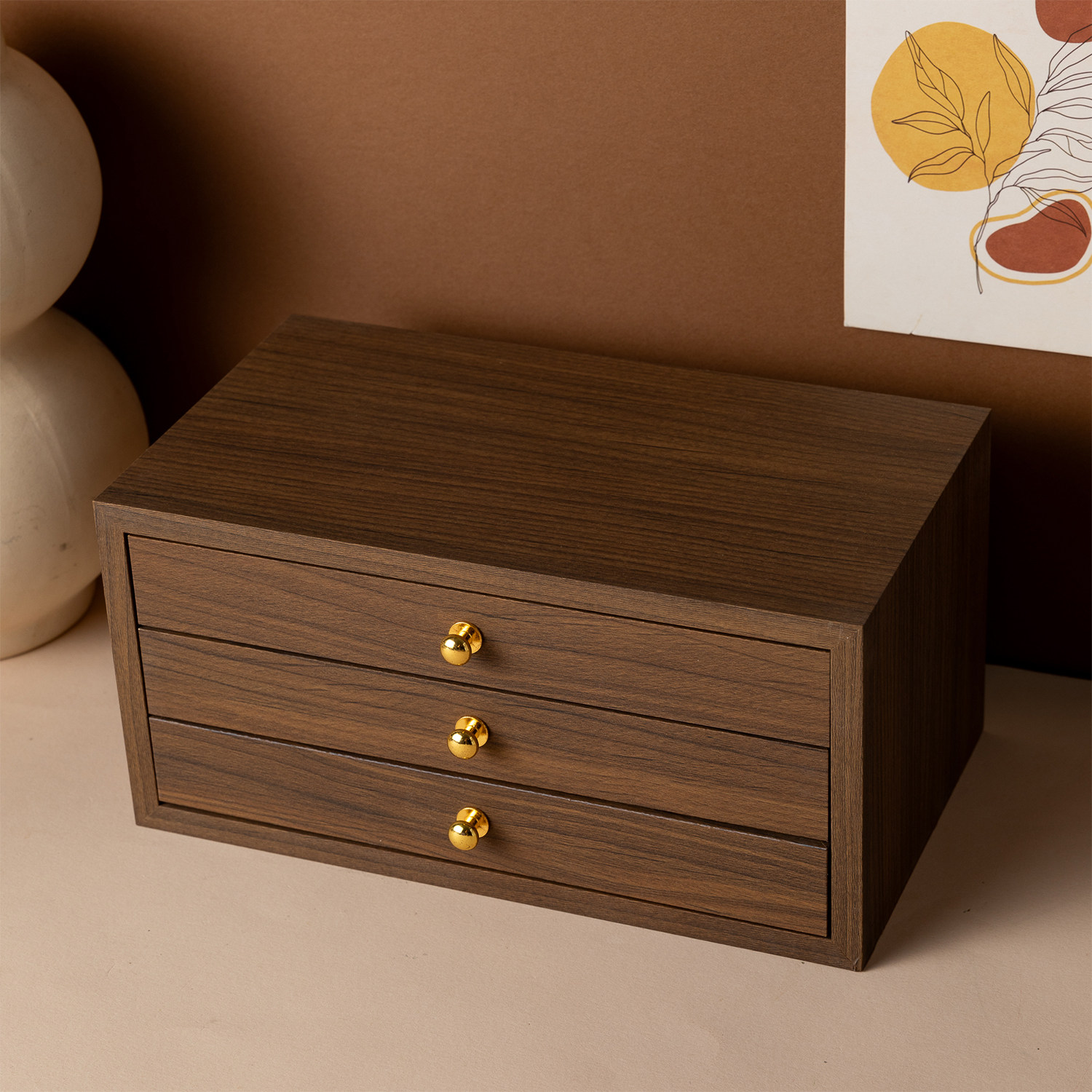 Шкатулка для украшений из орехового дерева в китайском стиле ретро премиум класса для колец серег цепочек