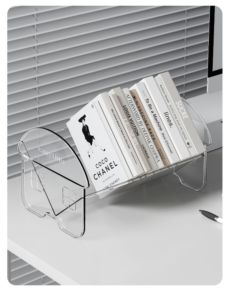 Настольная подставка для книг вертикальная органайзер для дома и кабинета прозрачная стойка для студенческих материалов