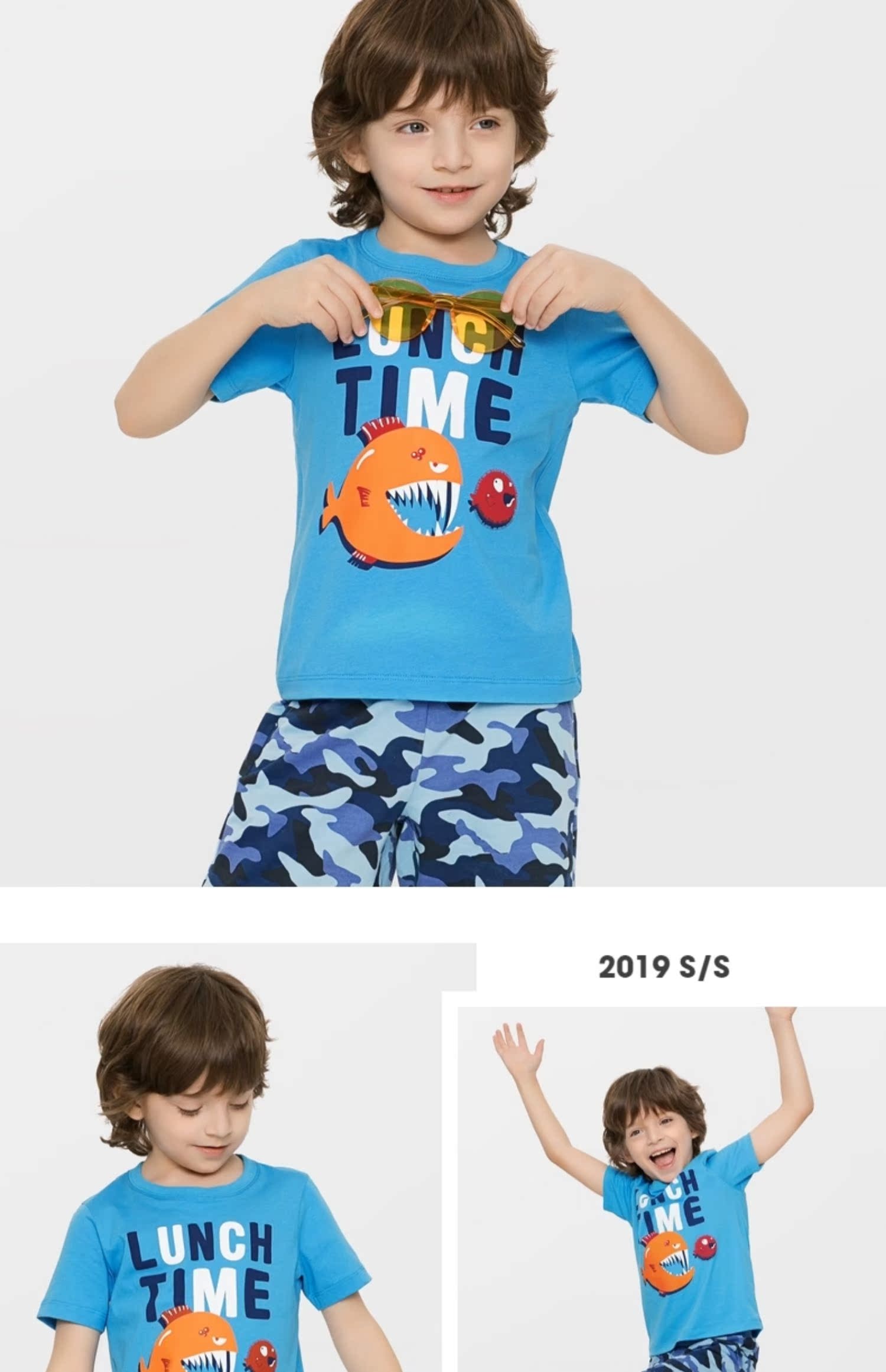 Benny Road Children Wear 2019 New Men Po áo thun ngắn tay cotton nam Boy Xiao Bao Yang Xia áo khoác mùa hè - Áo thun quần áo trẻ em cao cấp