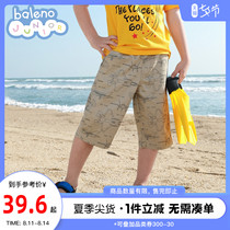 Spike Benilu childrens clothing summer handsome cartoon printing childrens shorts knitted waist boys middle and large childrens cotton pants