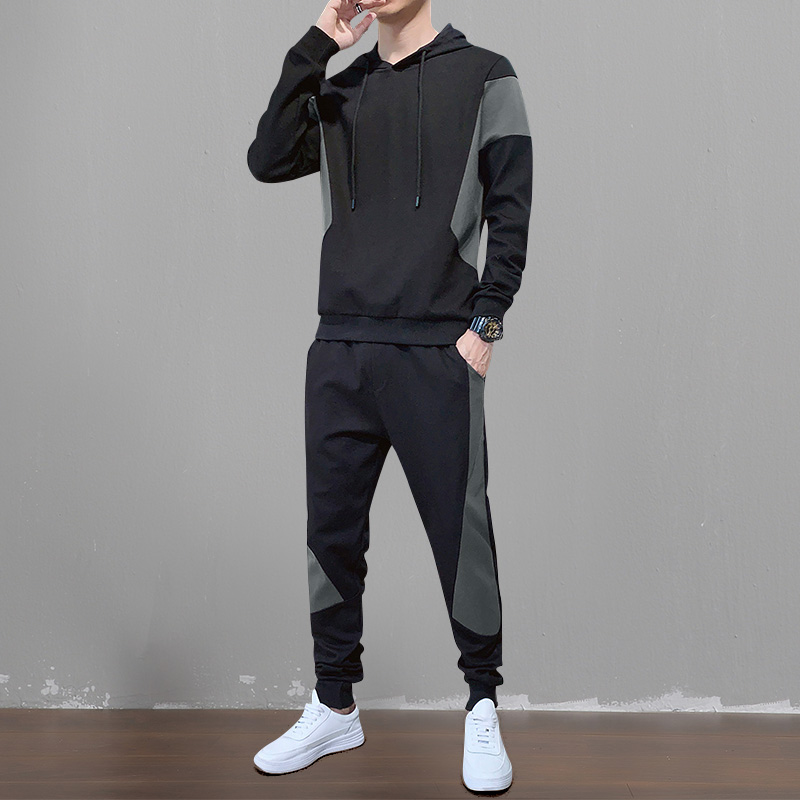 2022 Spring Autumn Season Sports Suit Men's New Casual Big Size Code Collage Sportswear Jacket Long Pants Two Sets Tide