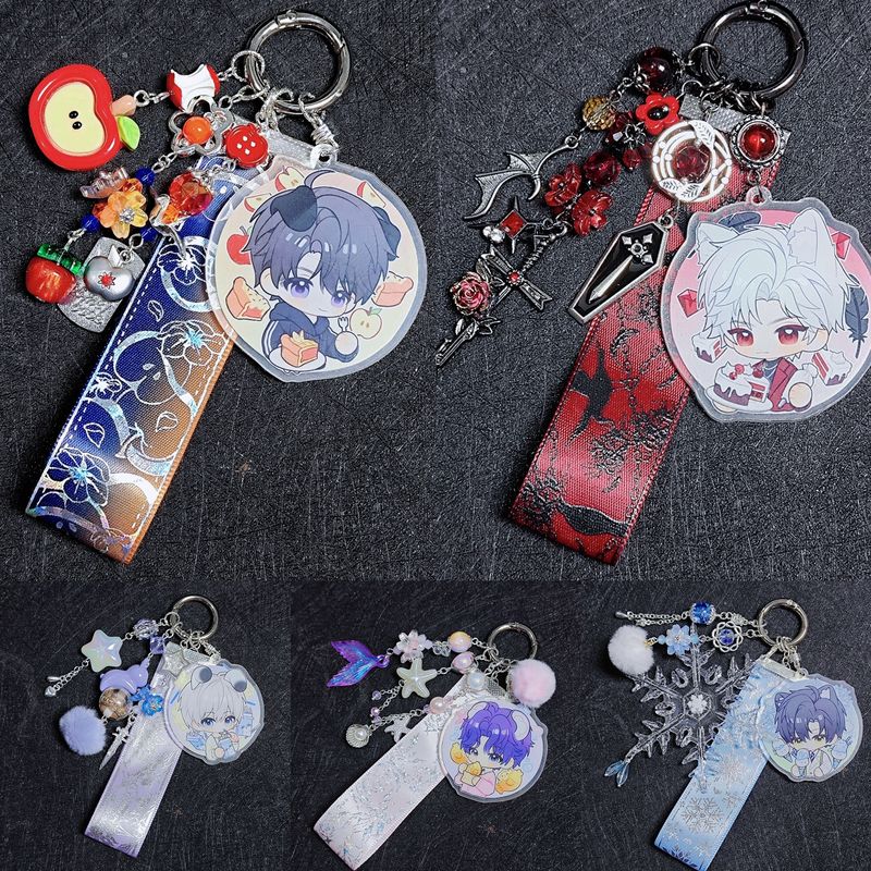 Love and Deep Space Merchandise Qin Ce, Qi Yu, Shen Xing, Hui Li, Shen Shen Keychain Pendant, Two-Dimensional Style Phone Chain Love and Deep Space Merchandise Qin Ce, Qi Yu, Shen Xing, Hui Li, Shen Shen Keychain Pendant, Two-Dimensional Style Phone Chain