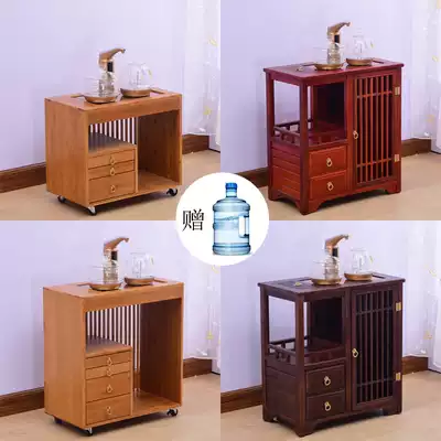 Bamboo tea cabinet New Chinese multifunctional tea cabinet mobile Tea Table full solid wood tea table automatic water side cabinet