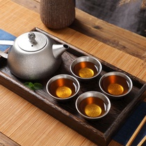 Promotion Con Companion Pure Titanium Qigong Tea Suit Outdoor Tea Maker Portable West Ch Pot Titanium Crystal Double Insulation Anti-Burn