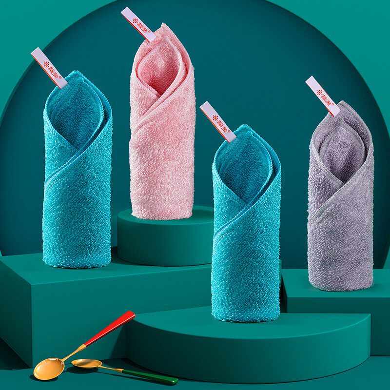 12 Strips of Loaded Bamboo Fiber Rag Thickened dishwashcloth Kitchen Rag Wipe Ground Rag Non Stick Oil Absorbent Rag