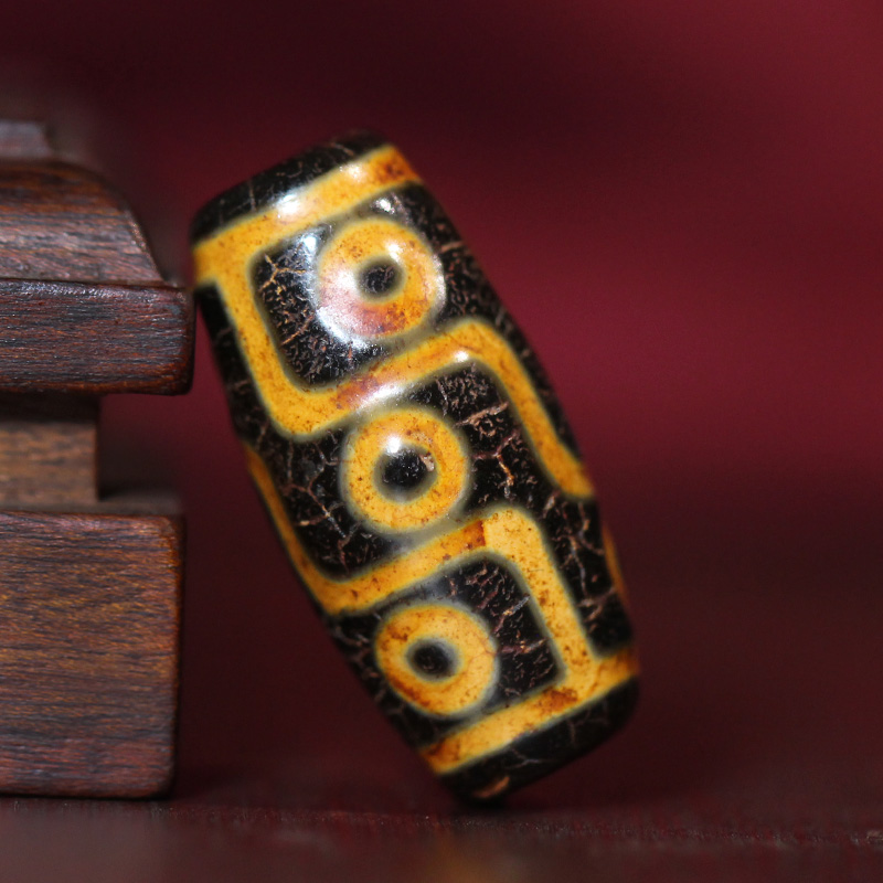 圣飾奇緣天然真品西藏廟供院供老礦瑪瑙老火供九眼天珠手串男女款|項墜