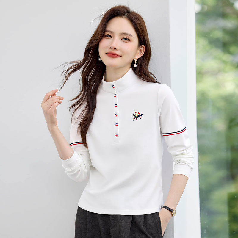 White Long-Sleeved T-Shirt for Women, Can Be Worn as an Inner Layer or Outerwear, 2026 New Early Autumn Popular Women's Fashion Top White Long-Sleeved T-Shirt for Women, Can Be Worn as an Inner Layer or Outerwear, 2026 New Early Autumn Popular Women's Fashion Top
