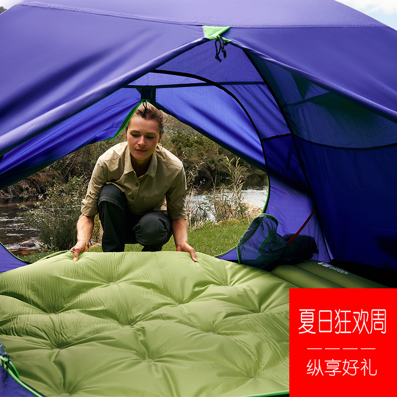 Mu Gao flute automatic inflatable mat Outdoor tent sleeping mat Double air cushion Single thickened camping moisture proof mat can be spliced