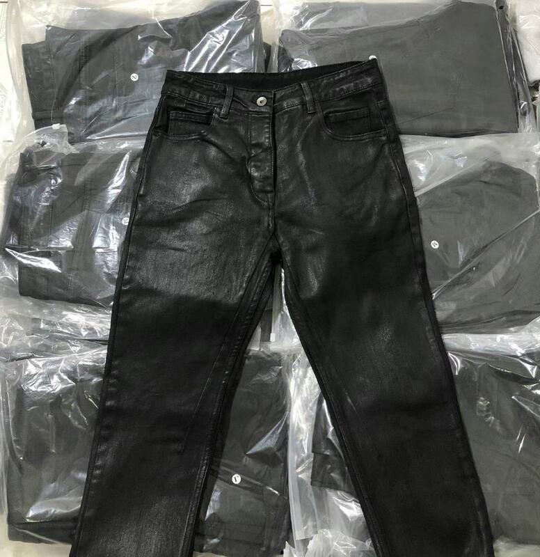 Trendy Japanese Style Men's Owen Youth Casual Slim-Fit Rick Cigarette High Street Coated Denim Ro Waxed Vintage