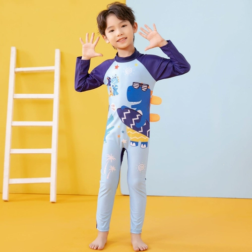 Детский купальник, лонгслив, удерживающие тепло штаны для мальчиков, защита от солнца, подходит для подростков