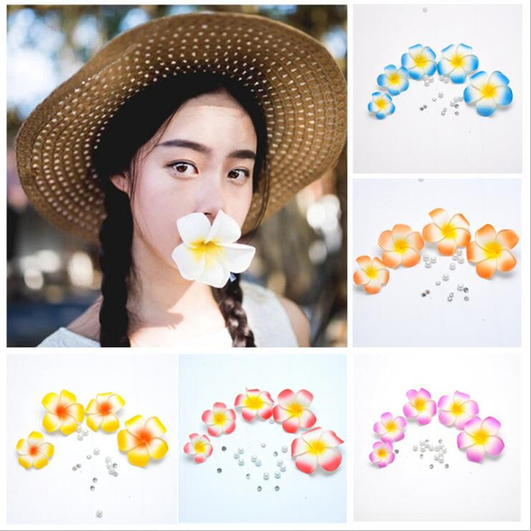 Frangipani hairpin seaside beach resort simulation frangipani girl head ornament hair accessory hair clip photo ornament