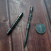 Mini-titanium alloy tactical pen multifunction defense pen broken window light weight portable EDC key buckle tool