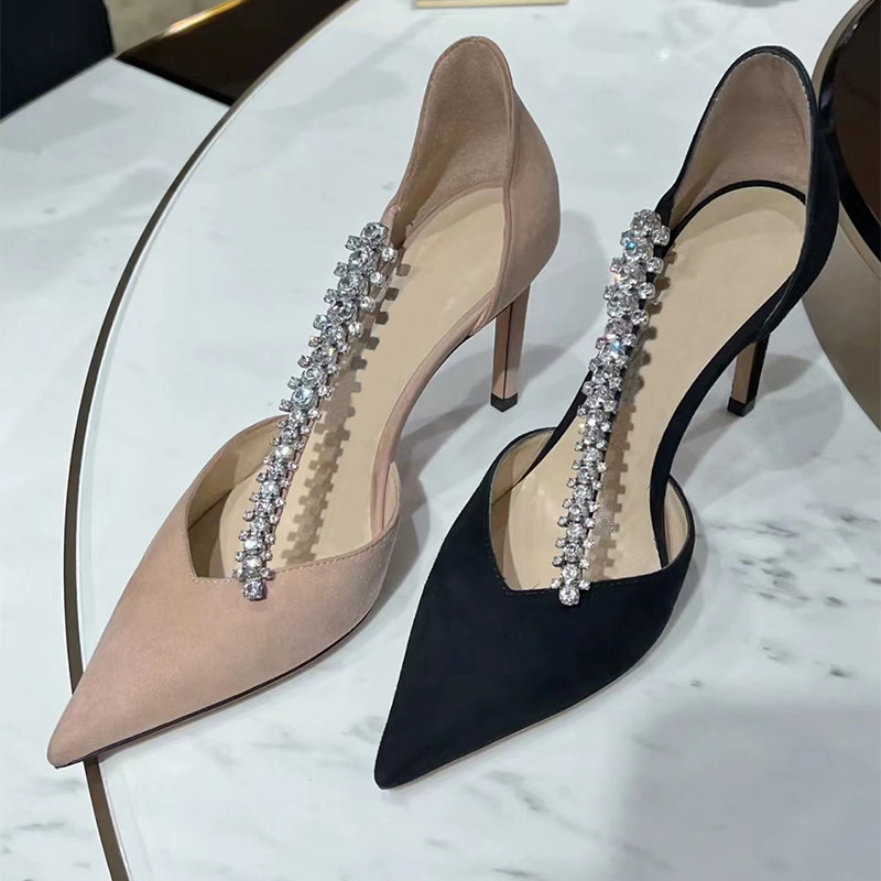 Misses, the Young Ladies, Are Wearing the Same Black High Heels as Kim Go-Eun, the 2025 New Model Pointed-Toe Hollow-Out Rhinestone Stiletto Party Shoes Misses, the Young Ladies, Are Wearing the Same Black High Heels as Kim Go-Eun, the 2025 New Model Pointed-Toe Hollow-Out Rhinestone Stiletto Party Shoes