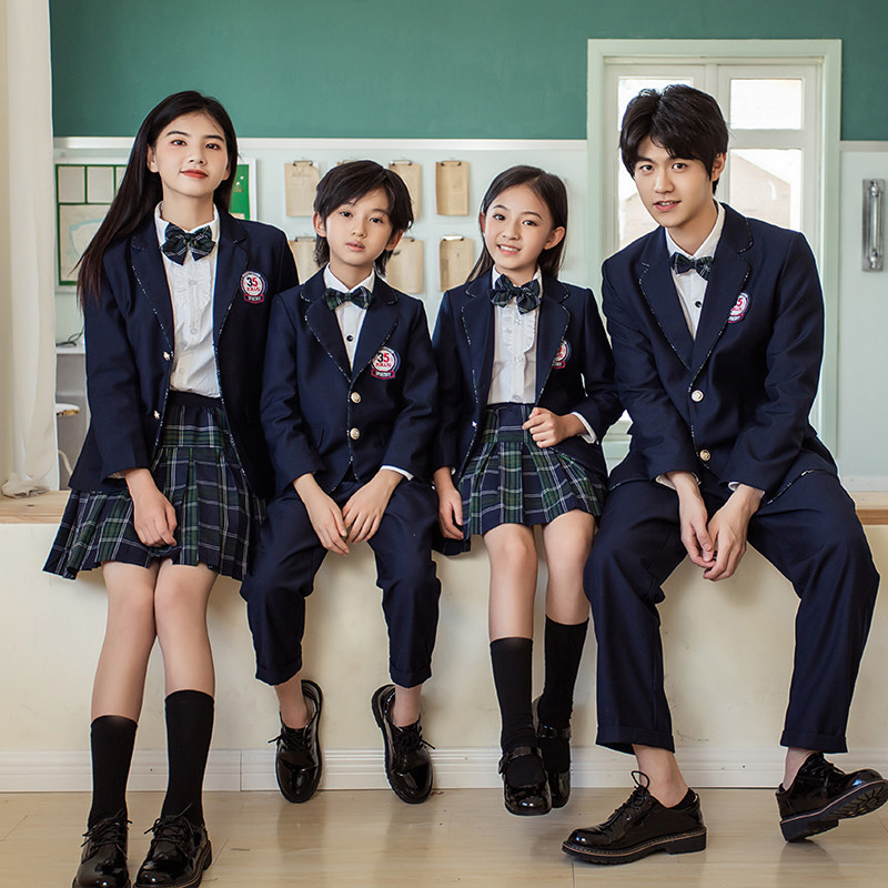 Kindergarten garden uniform spring and autumn three-piece suit British college style small suit primary school uniform suit children's class uniform