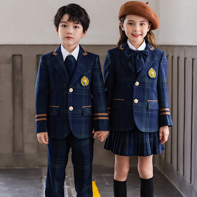 Kindergarten Garden clothes Spring and autumn clothes Primary school uniforms Inn College Wind first grade Children's class clothes small western dress suit