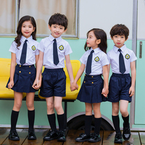 Primary school uniforms Summer short sleeve suit Childrens class Childrens class Inn College Wind kindergarten Garden Costume Summer Play Out