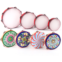 Custom tambourine diy kindergarten children dance tambourine orff professional percussion Xinjiang hand beat drum red