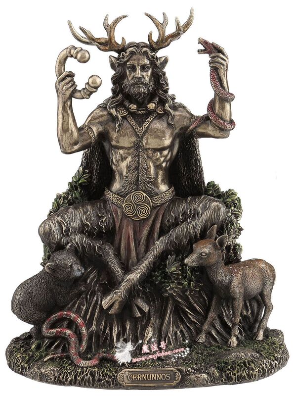 *美国进口Cernunnos和动物青铜雕塑 父神 图 2