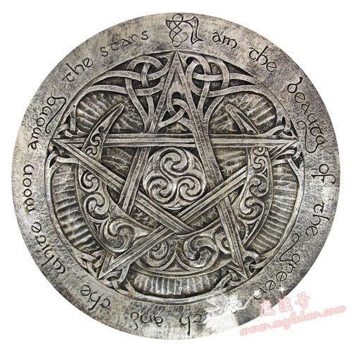 *美国进口五芒星魔法盘 魔法能量工具 魔法蜡烛仪式 银色 28厘米 图 1