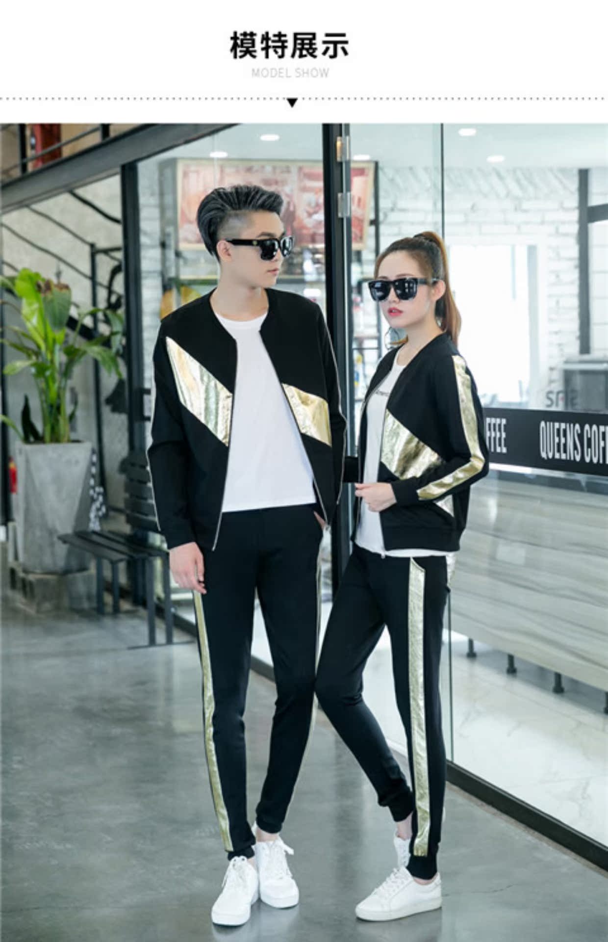 Mùa xuân và mùa thu mới 2019 Các cặp đôi mới phiên bản Hàn Quốc của trang phục thể thao nam giản dị dành cho nữ - Thể thao sau bộ thể thao đẹp