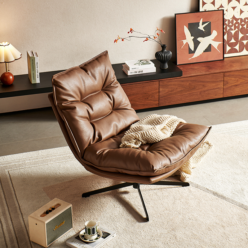 Minimalist 360-Degree Rotating Single Sofa Chair for Living Room and Balcony, Leisure Chair for Home, Light Luxury, High-End Genuine Leather Lazy Chair Minimalist 360-Degree Rotating Single Sofa Chair for Living Room and Balcony, Leisure Chair for Home, Light Luxury, High-End Genuine Leather Lazy Chair