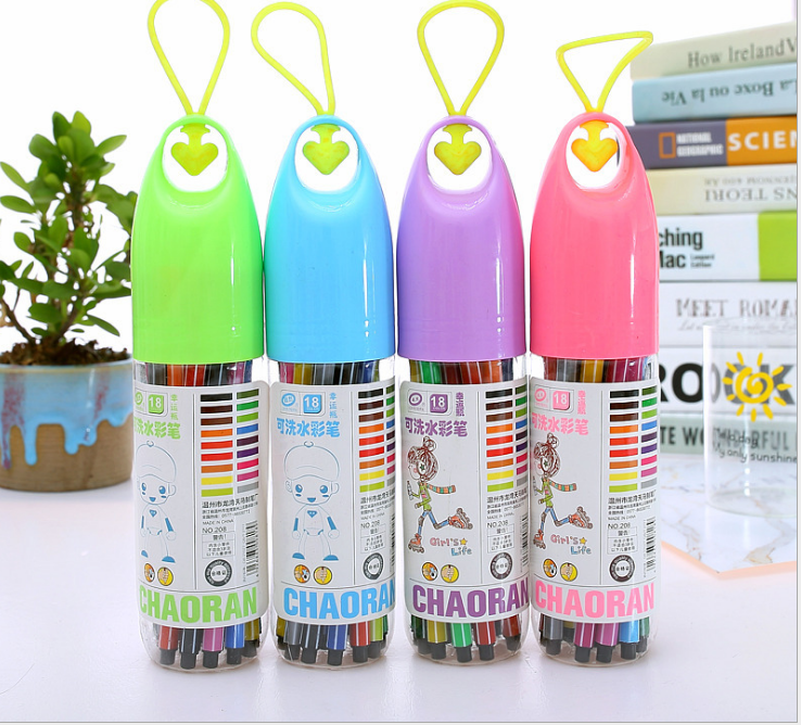 Custom logo children's stationery watercolor pen 12 color set children washable children's painting kindergarten color pen