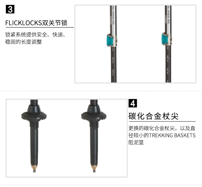 Black Diamond Black Diamond WS Trail Pro Shock Women Shock Hấp thụ gậy đi bộ 112149 - Gậy / gậy 	gậy chỉ đường cho người mù	