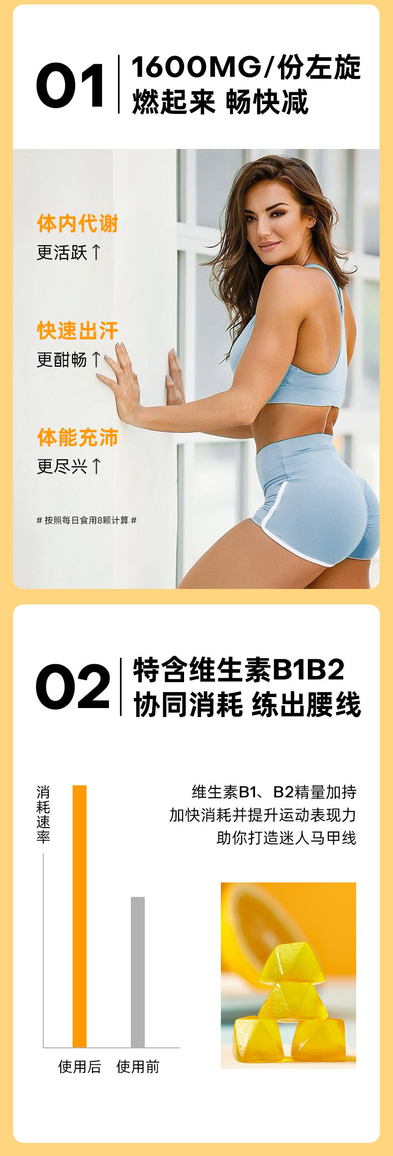 muscletech肌肉科技 左旋肉碱软糖 加速燃脂 图3