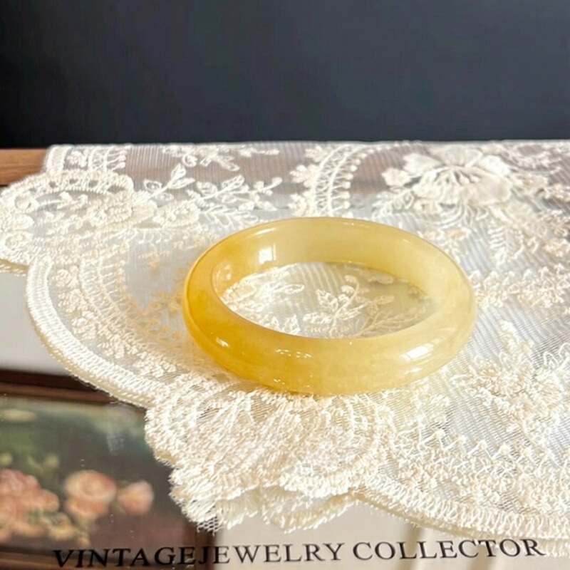 Natural Huanglong Jade Bracelet, Yellow Bracelet, Ice-Type Champagne Gold Jade Bracelet, Yellow Jade Bracelet, Gift-Giving Variety, One Piece