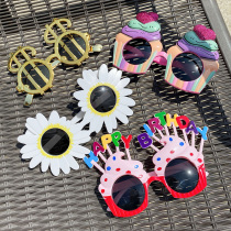 Personality light love sunglasses sunglasses trendy boys baby girls cartoon baby sun flower glasses photo shade