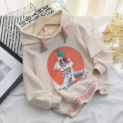 Korean girl thick T-shirt spring and autumn Korean version of the tide spring foreign style tide loose little girl baby baby Net Red children's spring clothes