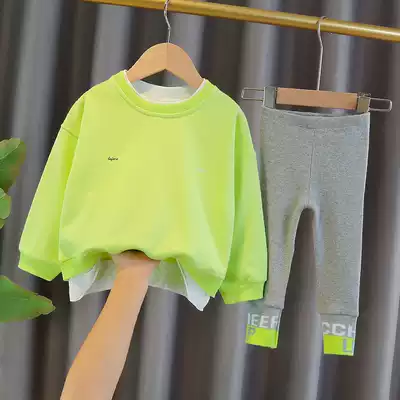 Korean girls Net red thin spring and autumn dress foreign style fashion spring baby boy new suit Korean spring coat