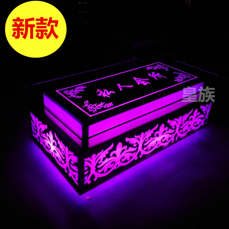 kTV Tempered Glass Luminous Tea Table Bar Box Night Stainless Steel Mass Seller Table Table KTV Singing Cabinet
